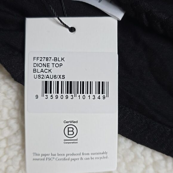 726 NWT FAITHFULL THE BRAND DIONE TOP BLACK SIZE US 2 / XS - Picture 5 of 7